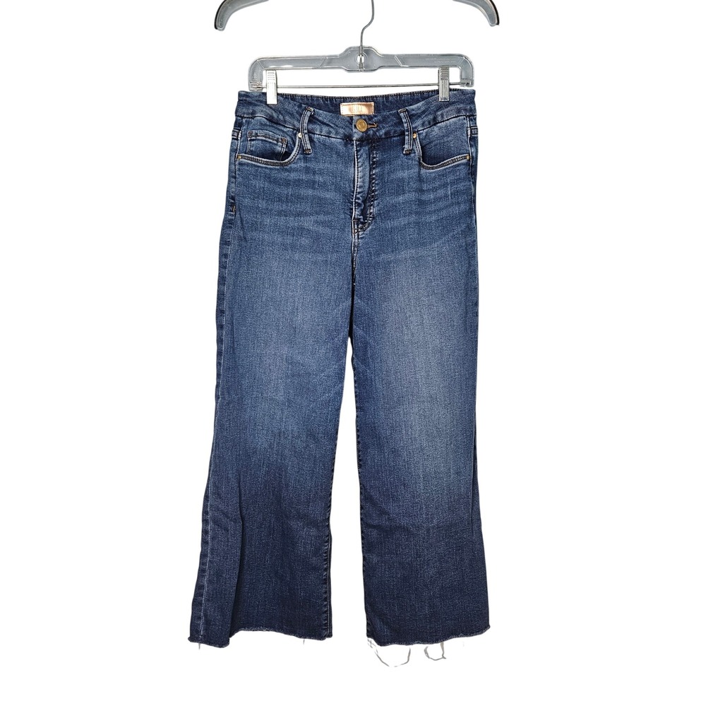 Kut from the Kloth Meg Fab Ab Wide Leg High Rise Jeans Fray Hem Womens 4